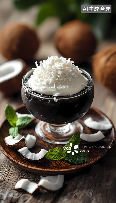 【AI数字艺术】椰香甜品图片素材