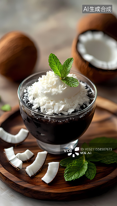 【AI数字艺术】椰香甜品图片素材