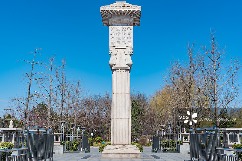 北京建城蓟城纪念柱图片素材