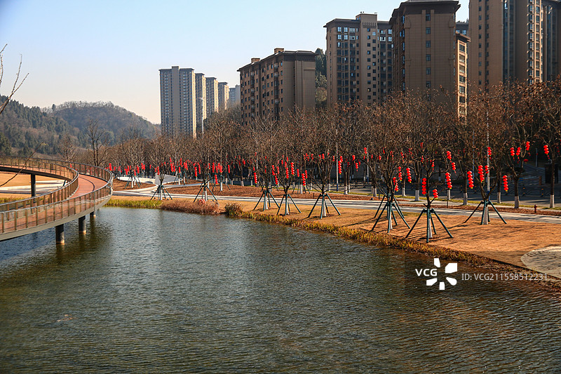 春天湖北宜昌磨基山森林公园风景图片素材