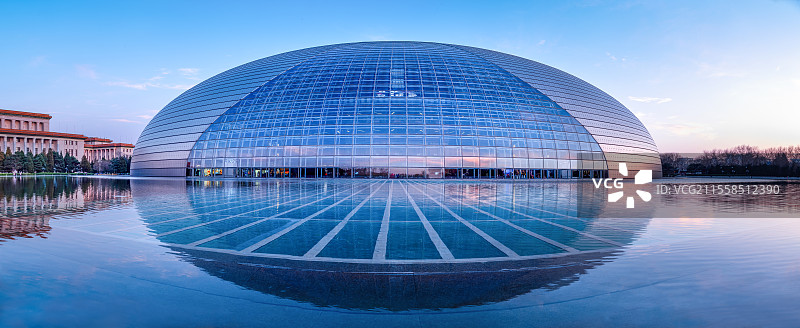 国家大剧院全景接片图片素材