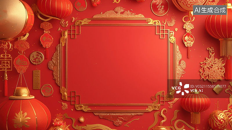 【AI数字艺术】红色节日背景图片素材