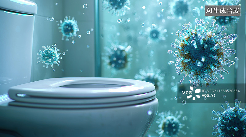 【AI数字艺术】马桶刷细菌病毒图片素材