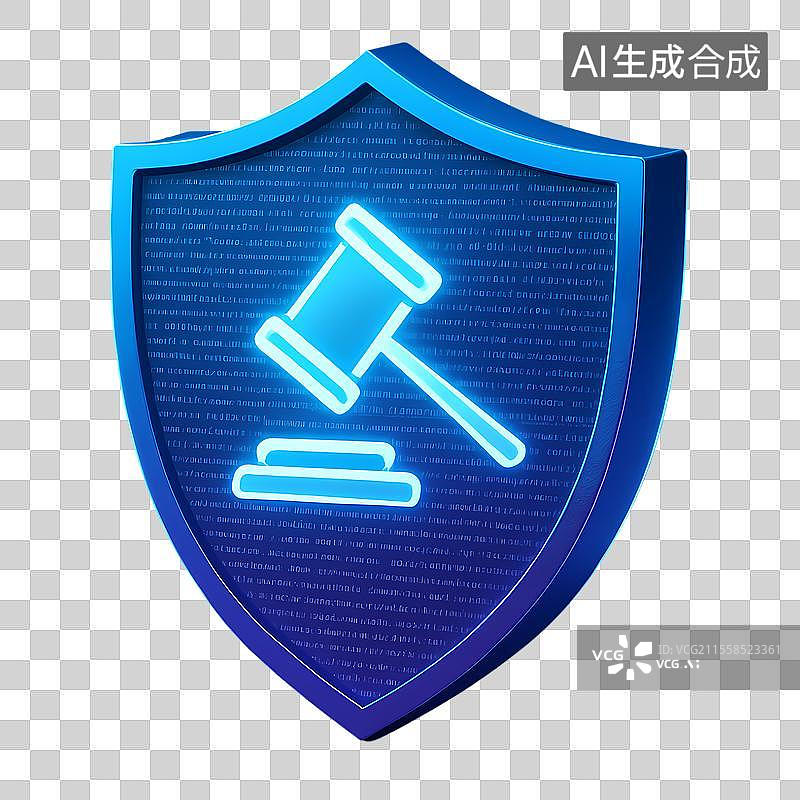【AI数字艺术】法律盾牌3D图标图片素材