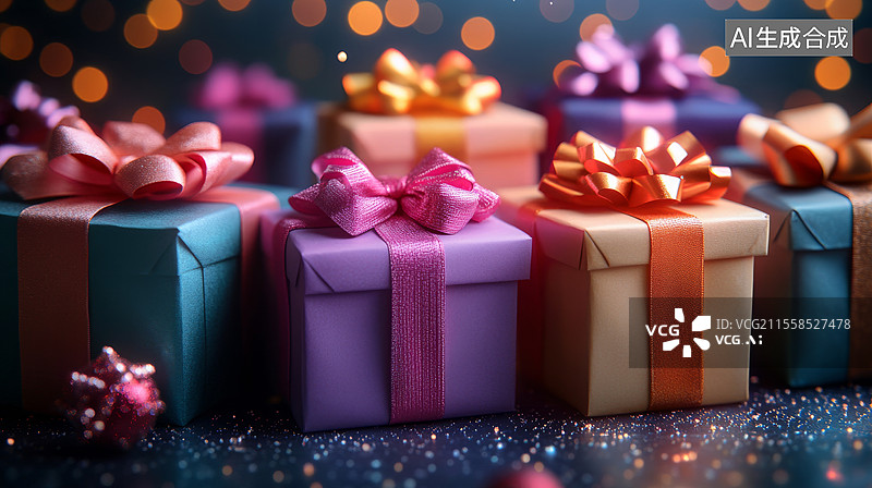 【AI数字艺术】精美礼品包装盒图片素材