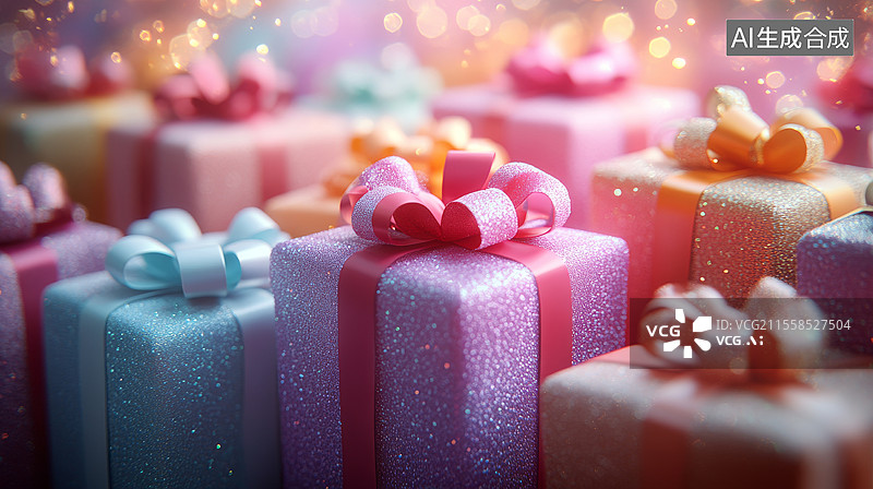 【AI数字艺术】精美礼品包装盒图片素材