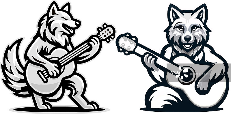 音乐狼艺术吉他演奏者图片素材