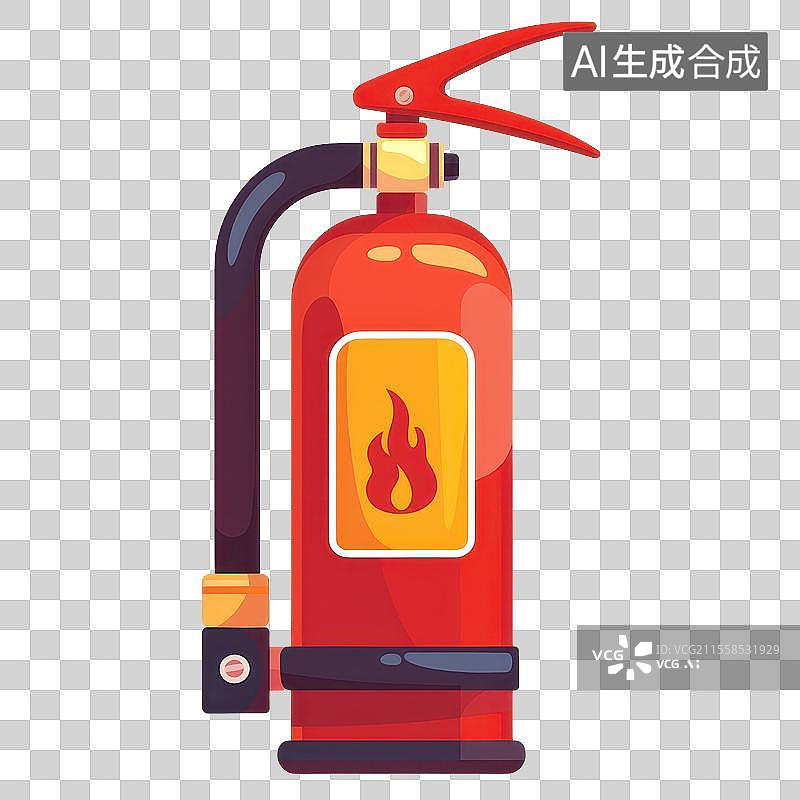 【AI数字艺术】3D渲染免扣图元素消防灭火器图片素材