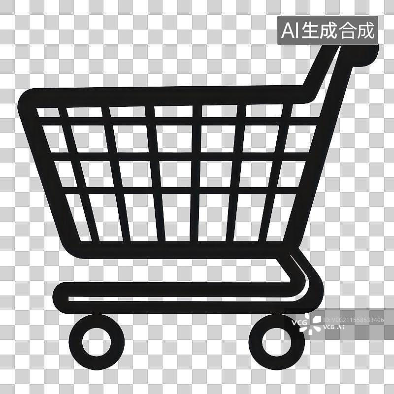 【AI数字艺术】3D渲染免扣图元素购物车图片素材