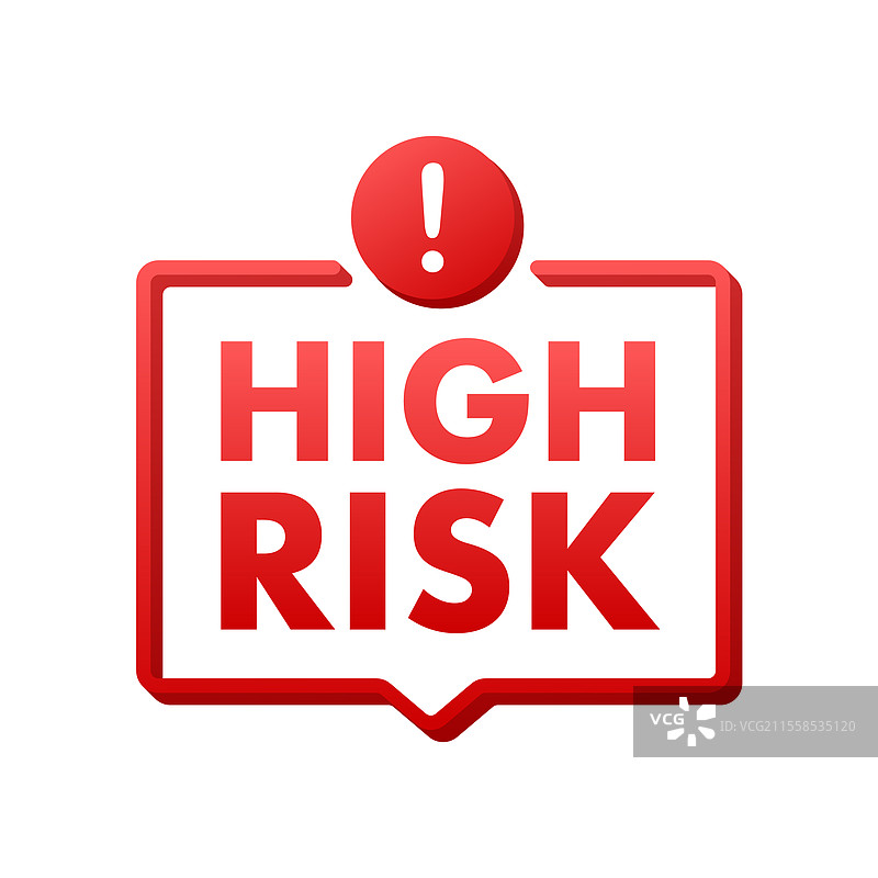 红色高风险警告标志显示危险或警告图片素材