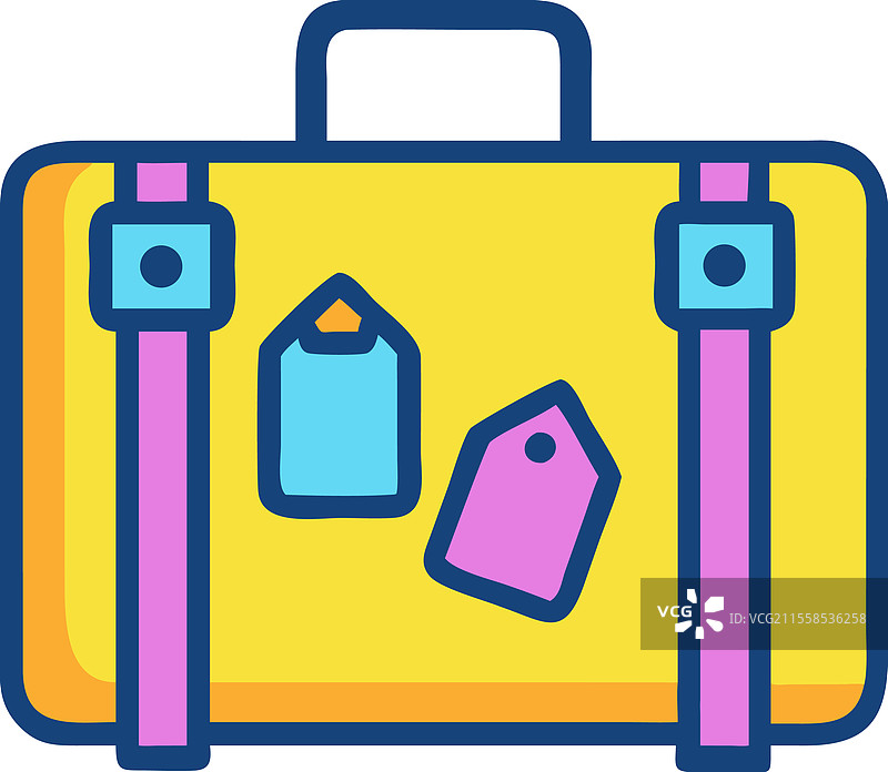 旅行箱上挂着度假行李标签图片素材