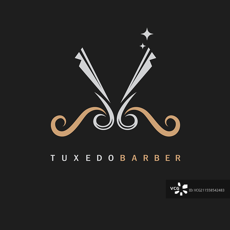 燕尾服发型标志图标概念设计图片素材