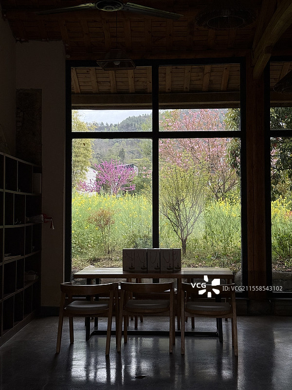 窗外春色图片素材