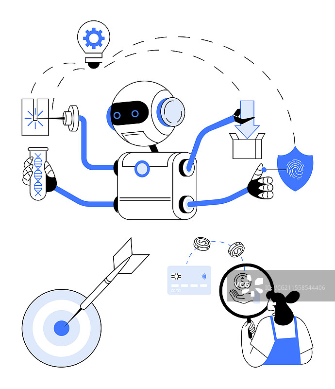 人工智能和自动化提升精确任务的能力图片素材