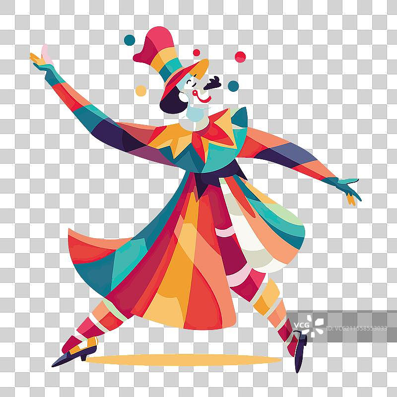 娱乐的小丑极简卡通设计图片素材