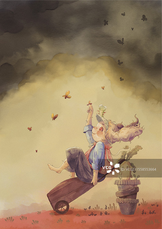 旅行箱兔兔准备出发图片素材