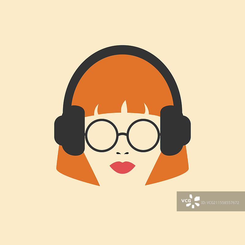 抽象极简风格的女性面孔肖像图片素材