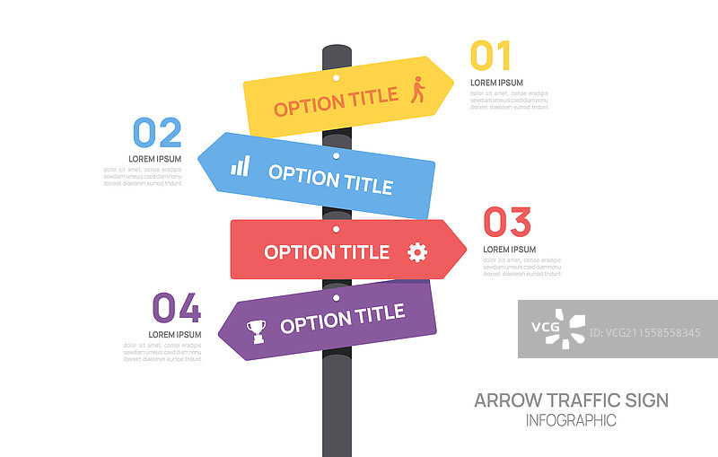 信息图表箭头交通标志时间线商业图片素材