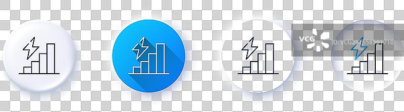 消费增长线图标 电力上升图片素材
