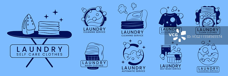 洗衣logo 服装清洁 家政服务图片素材