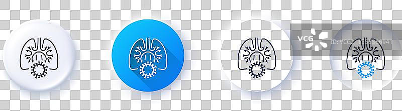 带有冠状病毒的肺部线条图标肺炎图片素材