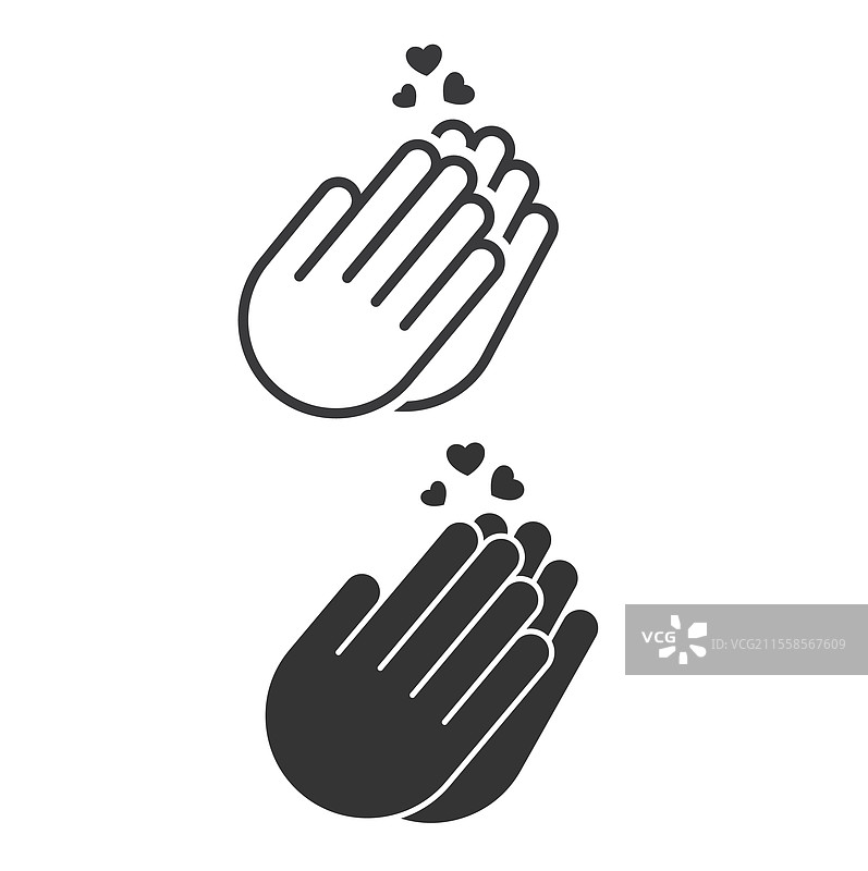 两只手掌为掌声而拍，心中充满爱意图片素材