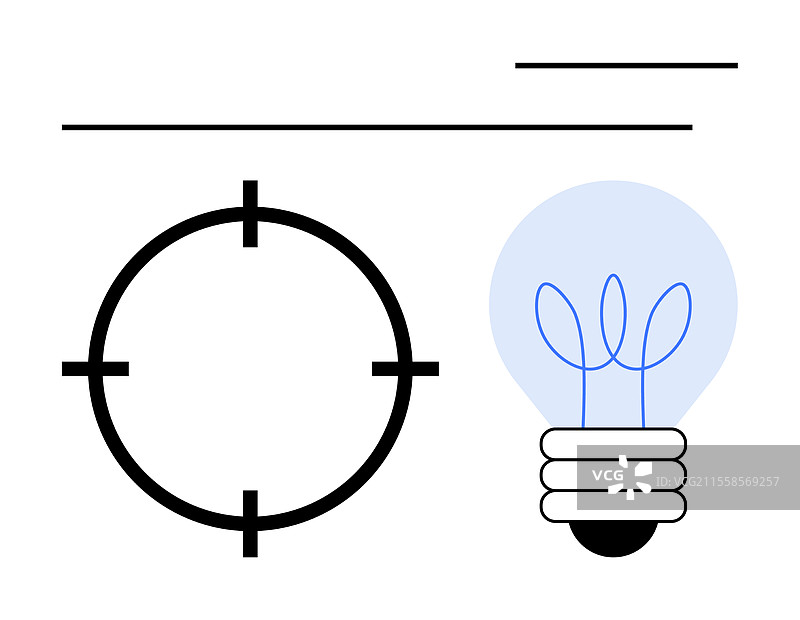 靶心和灯泡与线条相结合图片素材
