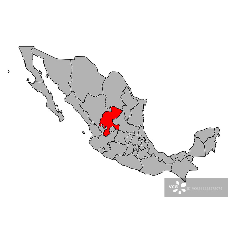 墨西哥萨卡特卡斯地图形状旅行网页概念图片素材