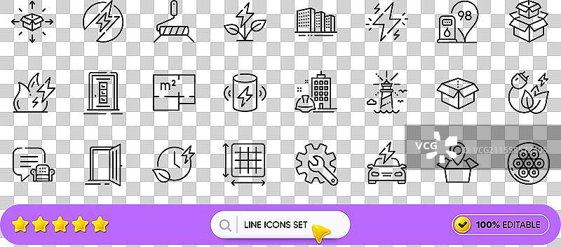 火能、电能和平方面积线图片素材