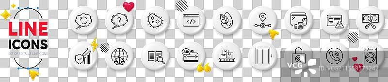 互联网警告和提升线条图标图片素材