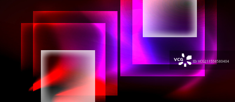 带有霓虹闪光灯的玻璃方块抽象图案图片素材