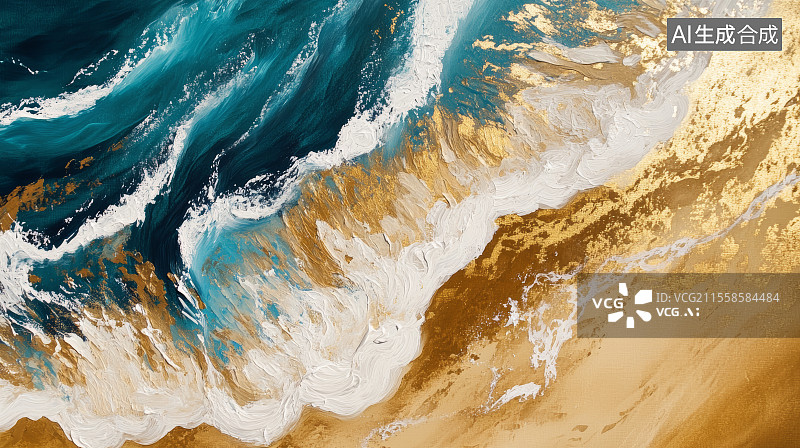 【AI数字艺术】沙滩海景，海浪，浪图片素材
