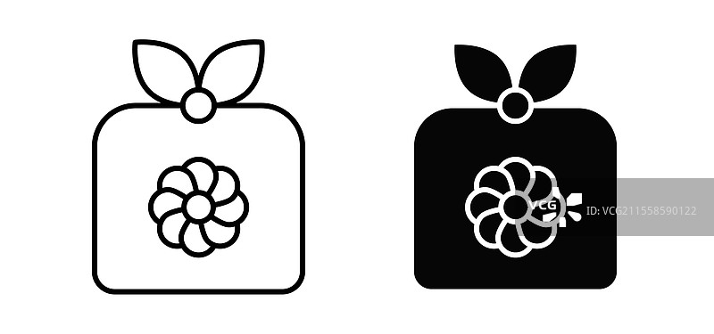 黑色平面和线条的风吕敷图标包图片素材