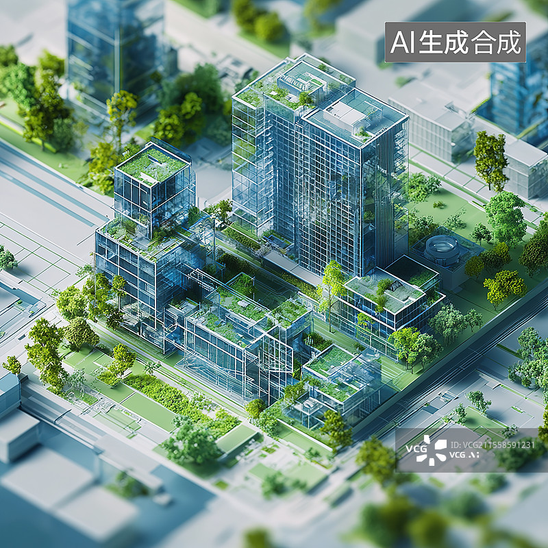 【AI数字艺术】可持续城市发展视角图片素材