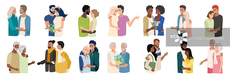 相爱的情侣拥抱套装图片素材