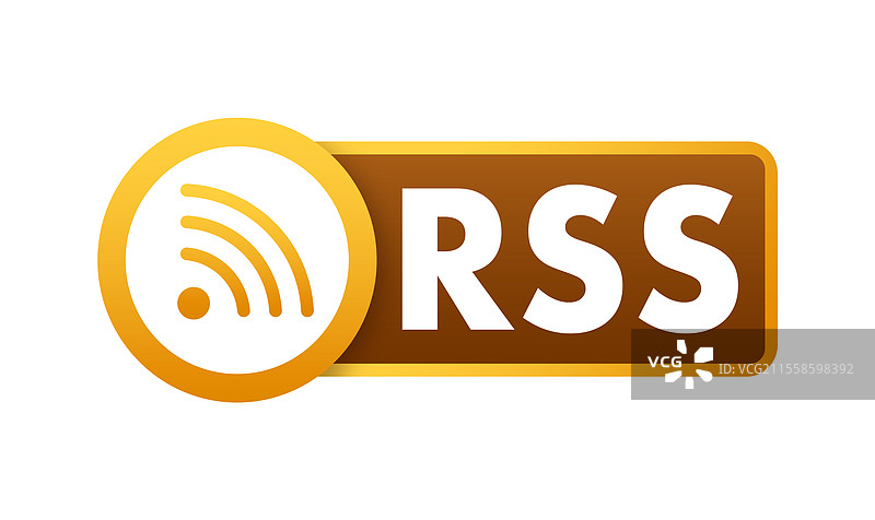 橙色和棕色设计的RSS订阅图标图片素材