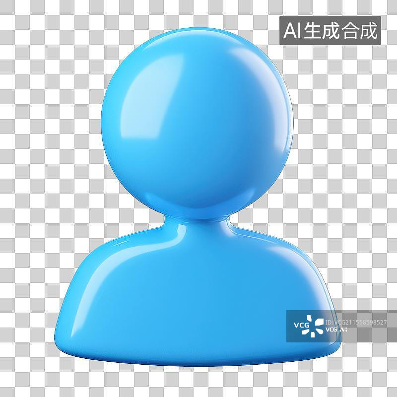 【AI数字艺术】3D渲染免扣图元素蓝色人物图标图片素材