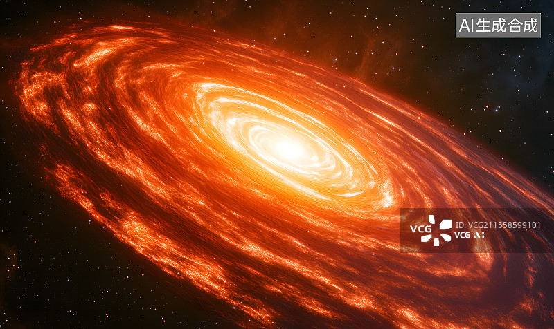 【AI数字艺术】红色发光的星系太空宇宙，3D科技通道，时空穿越星空探索，未来发展抽象背景图片素材