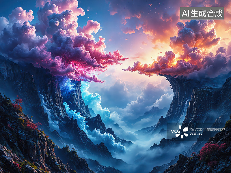 【AI数字艺术】梦幻峡谷图片素材