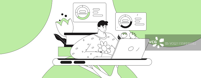 商务人物运营工作场景扁平矢量插画图片素材