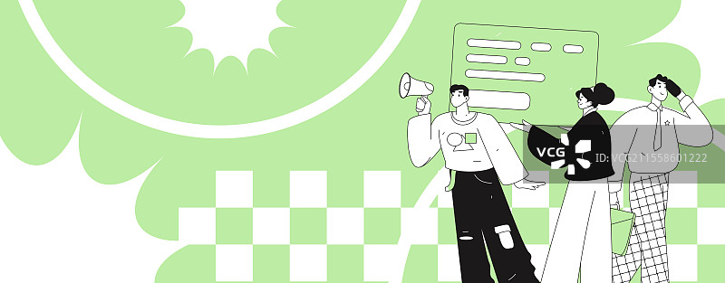 商务人物运营工作场景扁平矢量插画图片素材