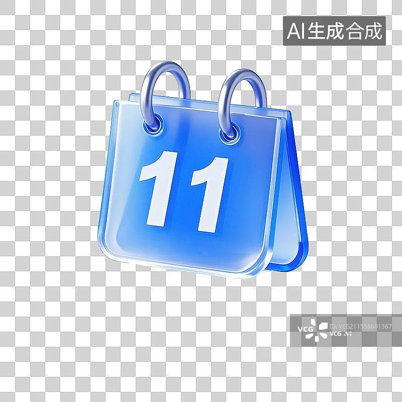 【AI数字艺术】3D日历上面有数字11图标图片素材
