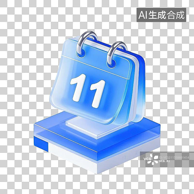 【AI数字艺术】3D日历上面有数字11图标图片素材
