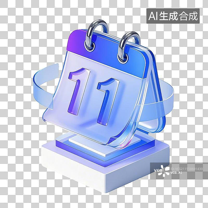 【AI数字艺术】3D日历上面有数字11图标图片素材