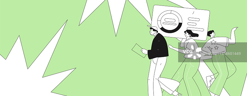 商务人物运营工作场景扁平矢量插画图片素材