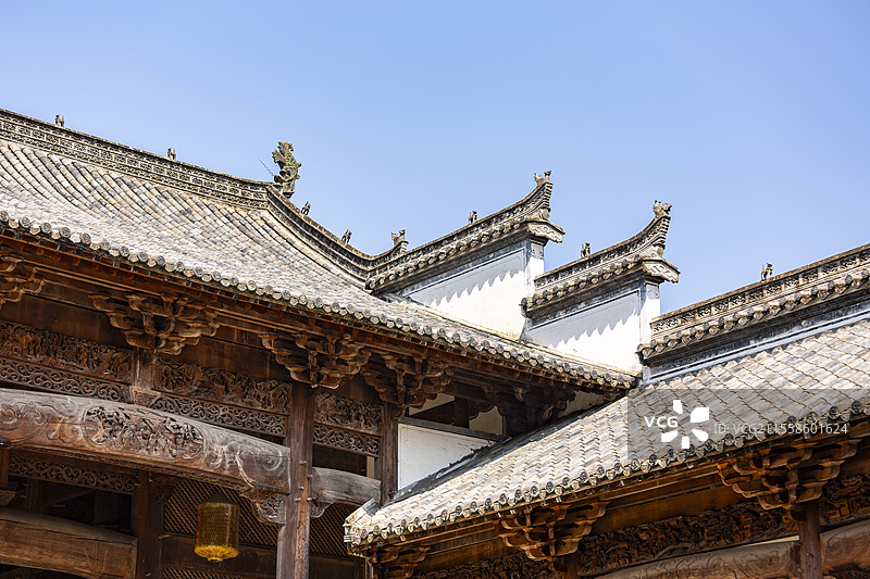 江西省上饶市婺源县江湾景区萧江宗祠建筑风光图片素材