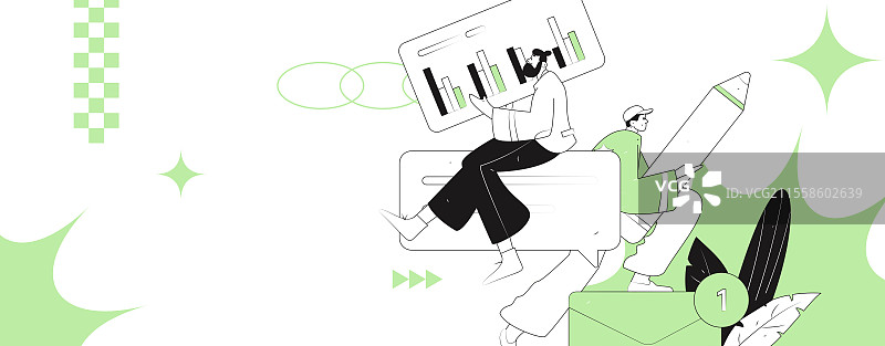 商务人物运营工作场景扁平矢量插画图片素材