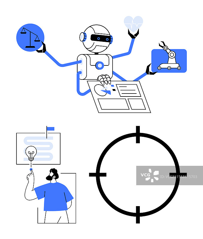 法律与人性结合的机器人自动化图片素材