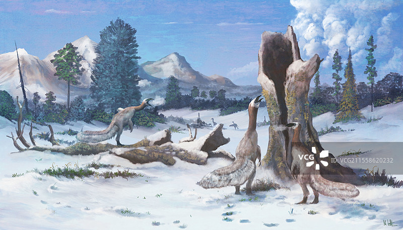 北票龙恐龙插图图片素材