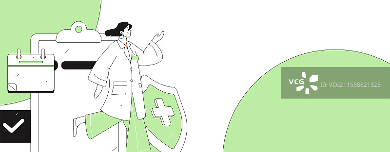 医生为病人体检扁平矢量概念运营手绘插画图片素材